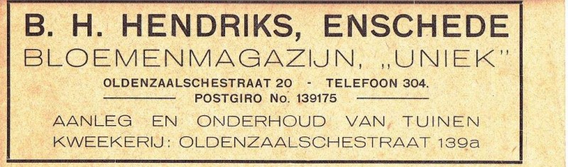 Oldenzaalsestraat 20 B.H. Hendriks Bloemenmagazijn Uniek.jpg