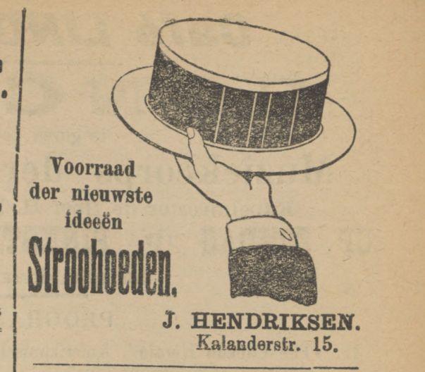 Kalanderstraat 15 J. Hendriksen Advertentie. Tubantia. Enschede, 29-05-1909.jpg
