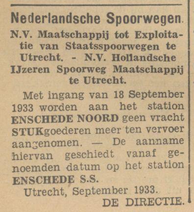 Station Noord Hollandsche Ijzeren Spoorweg Maatschappij advertentie Tubantia 16-9-1933.jpg