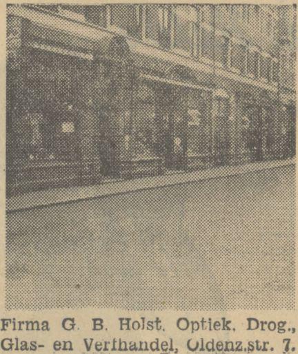 Oldenzaalsestraat 7 Firma G.B. Holst Optiek, Drog. Glas- en Verfhandel 19-6-1934.jpg