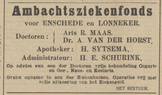 Dr. A. van der Horst advertentie Tubantia 9-11-1912.jpg