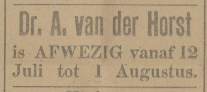 Dr. A. van der Horst advertentie Tubantia 13-7-1917.jpg