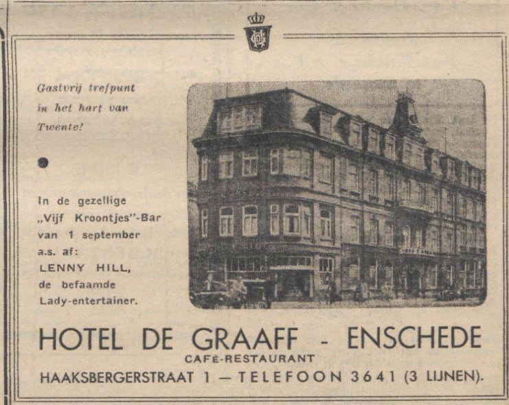 Haaksbergerstraat 1 Hotel De Graaff advertentie 25-8-1961.jpg