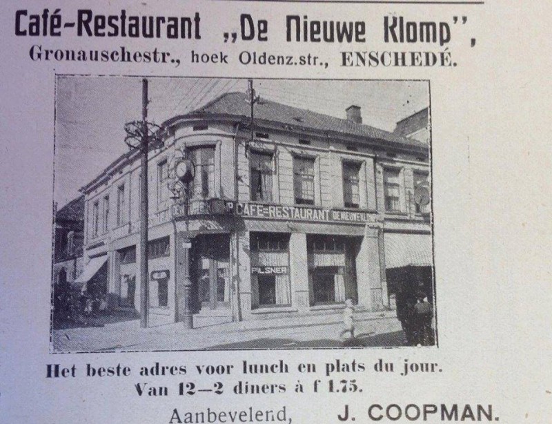 Gronausestraat hoek Oldenzaalsestraat advertentie De Nieuwe Klomp.jpg