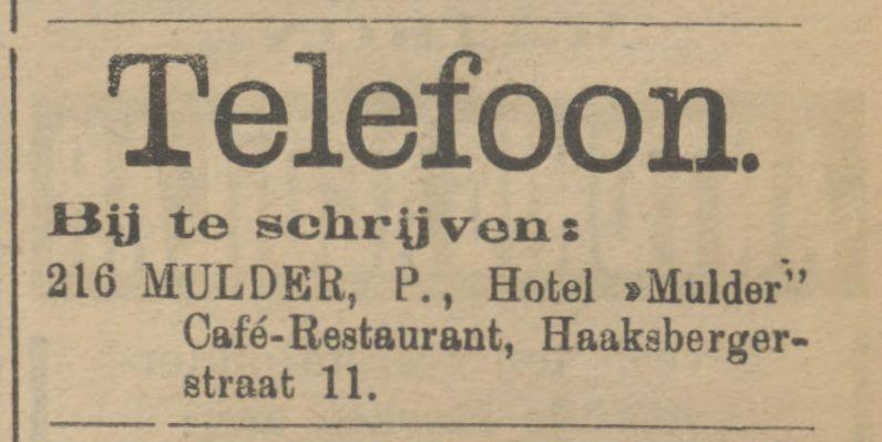 Haaksbergerstraat 11 Hotel Mulder advertentie Tubantia 11-9-1906.jpg
