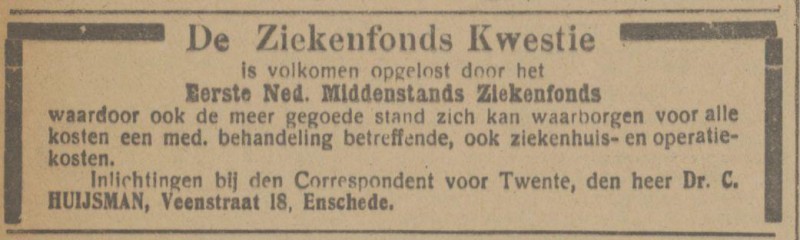 Veenstraat 18 Dr. C. Huijsman advertentie Tubantia 23-1-1917.jpg