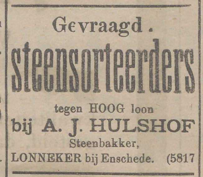 Lonneker A.J. Hulshof steenbakker advertentie 28-6-1913.jpg