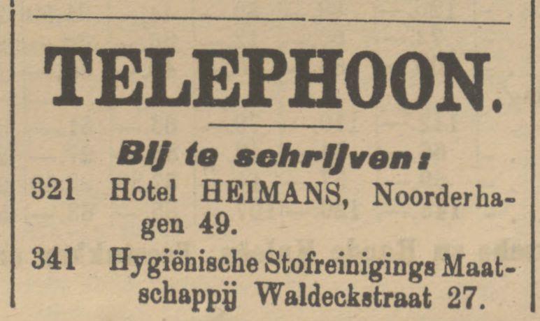 Waldeckstraat 27 Hygiënische Stofreinigings Maatschappij advertentie 14-9-1905.jpg