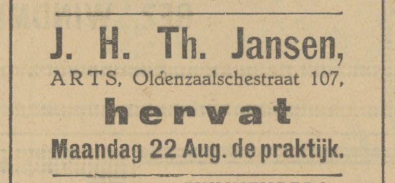 Oldenzaalsestraat 107 J.H.Th. Jansen advertentie Tubantia 20-8-1927.jpg