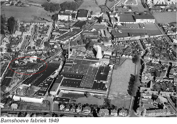 Schurinksweg Bamshoevefabriek 1949 de koeltoren aan de schurinksweg.jpg