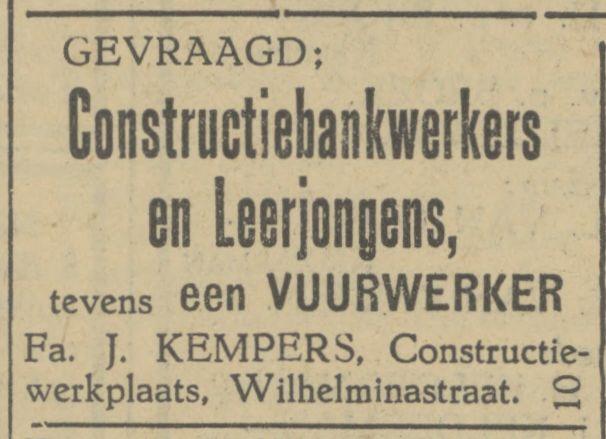Wilhelminastraat Fa. J. Kempers advertentie Tubantia 21-5-1929.jpg