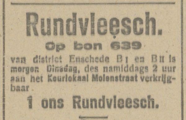 Molenstraat Keurlokaal advertentie Tubantia 12-8-1918.jpg