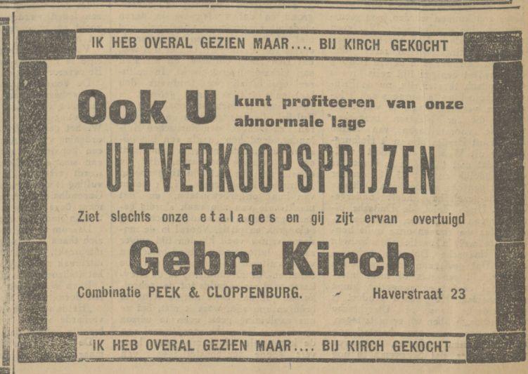 Haverstraat 23 Gebr. Kirch advertentie Tubantia 1-7-1927.jpg