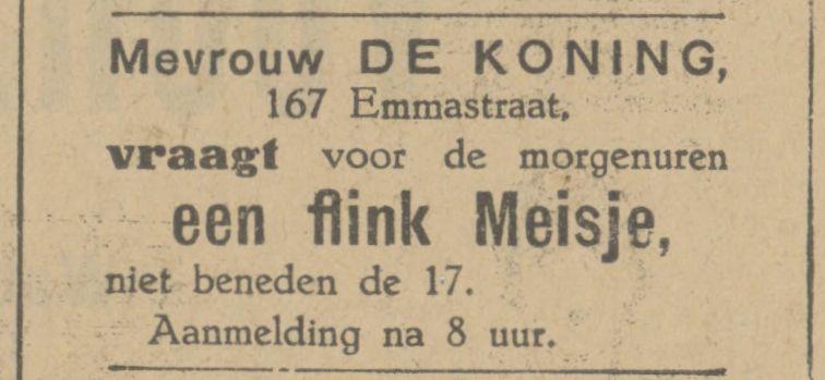 Emmastraat 167 Mevr. de Koning advertentie Tubantia 9-3-1928.jpg