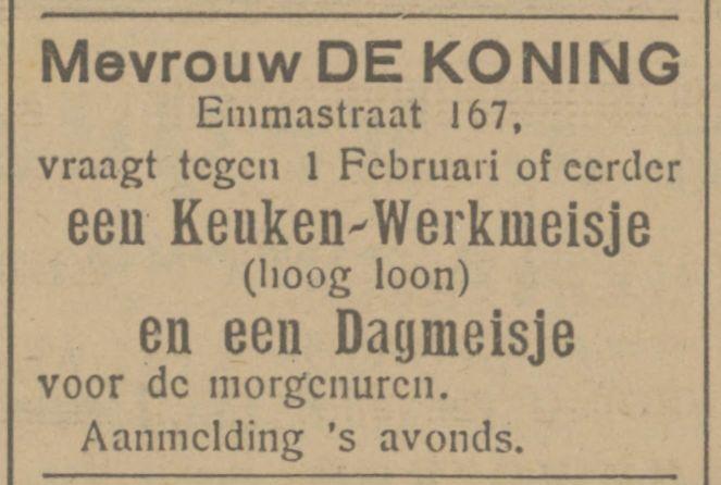 Emmastraat 167 Mevr. de Koning advertentie Tubantia 31-12-1924.jpg