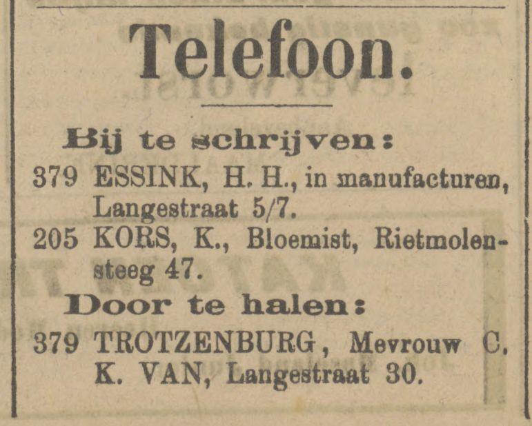 Rietmolensteeg 47 K. Kors Bloemist advertentie Tubantia 28-8-1906.jpg