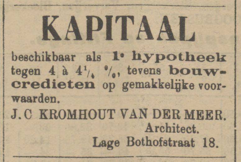 Lage Bothofstraat 18 J.C. Kromhout van der Meer Architect advertentie Tubantia 6-9-1906.jpg