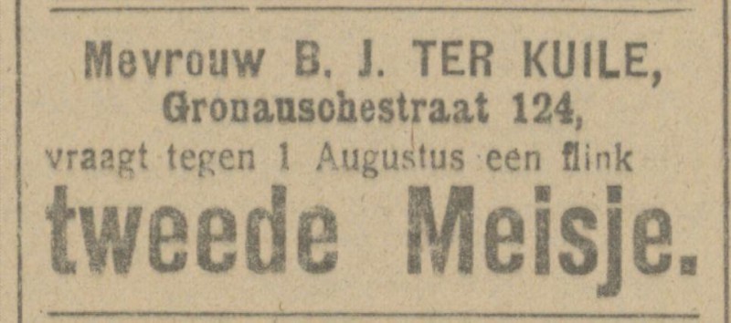 Gronauschestraat 124 B.J. ter Kuile advertentie Tubantia 2-5-1918.jpg