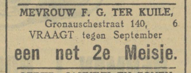 Gronauschestraat 140 F.G. ter Kuile advertentie Tubantia17-7-1929.jpg