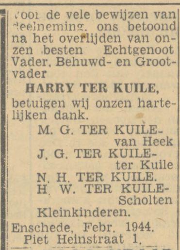 Piet Heinstraat 1 Harry ter Kuile advertentie Tubantia 25-2-1944.jpg