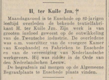 H. ter Kuile Jzn. overleden 1935 krantenbericht 6-2-1935.jpg