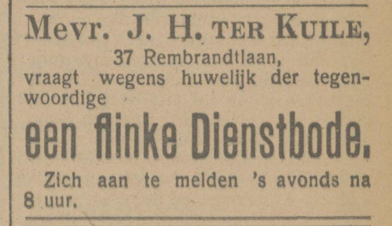Rembrandtlaan 37 J.H. ter Kuile advertentie Tubantia 31-1-1916.jpg