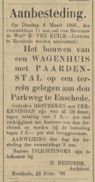 Parkweg Wed. E. ter Kuile-Jannink advertentie Tubantia 24-2-1906.jpg