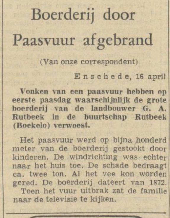 Boekelo buurtschap Rutbeek boerderij door Paasvuur adfgebrand krantenbericht 16-4-1968.jpg