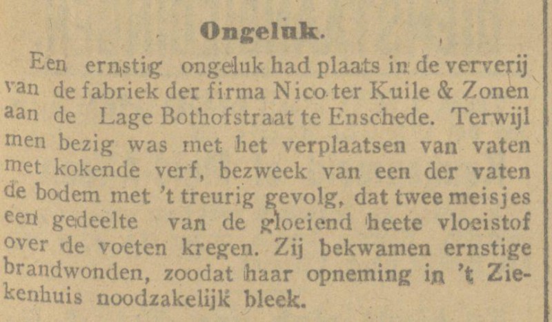 Lage Bothofstraat Nico ter Kuile & Zonen krantenbericht 13-1-1916.jpg