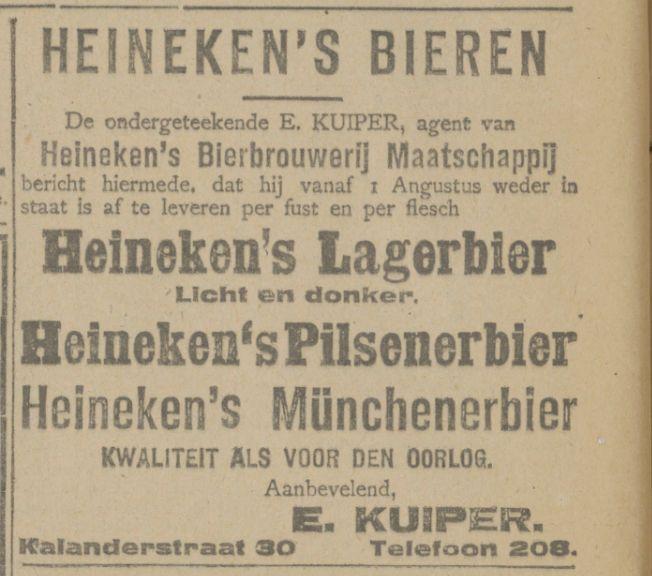 Kalanderstraat 30 E. Kuiper advertentie Tubantia 2-8-1919.jpg