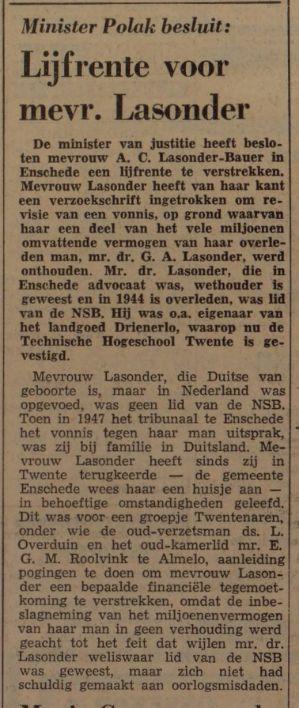 Mr. Dr. G.A. Lasonder wethouder Enschede krantenbericht 25-3-1969.jpg