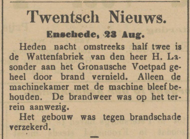 Gronausche voetpad wattenfabriek H. Lasonder krantenbericht Tubantia 23-8-1904.jpg