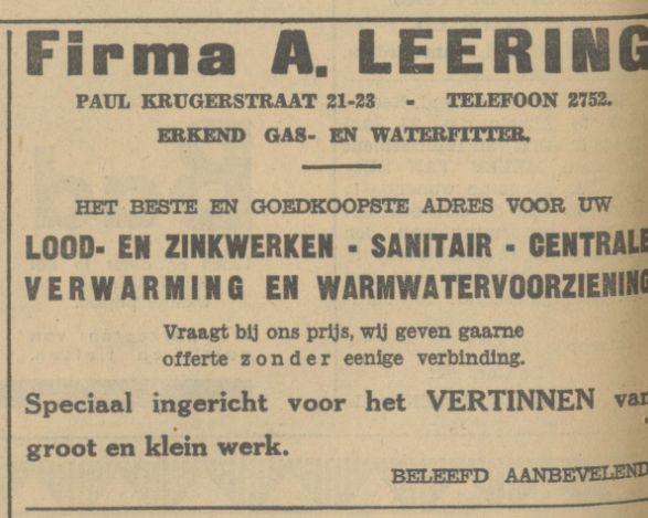 Paul Krugerstraat 21-23 Fa. A. Leering advertentie Tubantia 29-6-1934.jpg