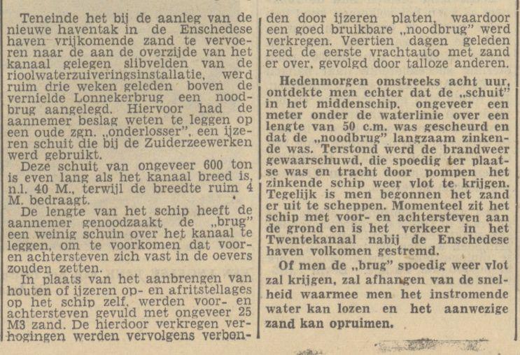 Lonnekerbrug noodbrug krantenbericht Tubantia 19-10-1950.jpg