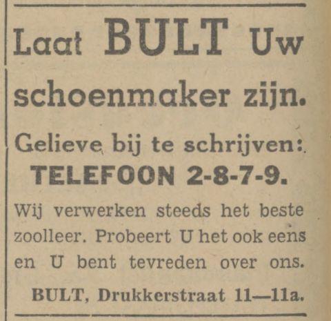 Drukkerstraat 11-11a schoenmaker Bult advertentie Tubantia 15-3-1941.jpg