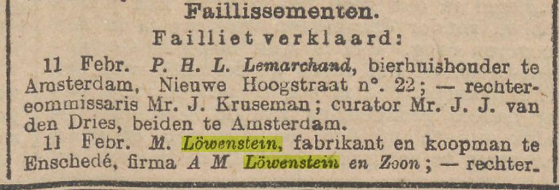 A.M. Löwenstein en Zoon krantenbericht 15-2-1907.jpg