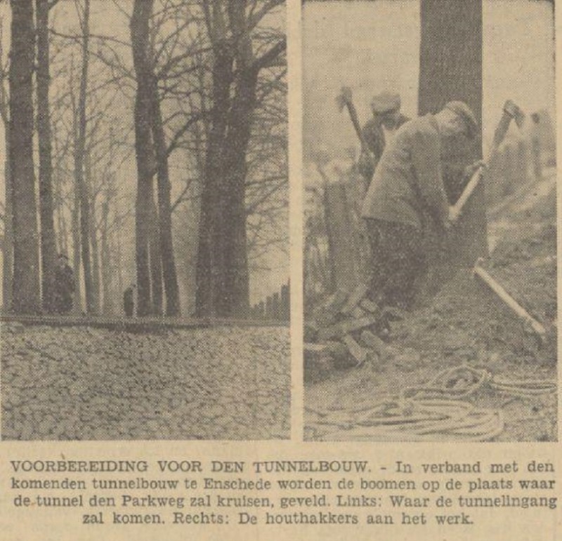 Parkweg tunnelbouw krantenfoto Tubantia 26-3-1935.jpg