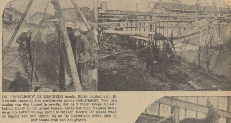 De Ruyterlaan tunnelbouw krantenfoto Tubantia 23-1-1937.jpg