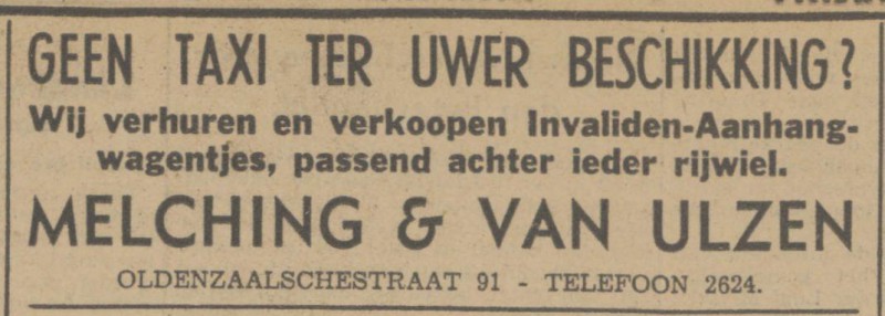 Oldenzaalsestraat 91 Melching & Van Ulzen advertentie Tubantia 19-6-1942.jpg