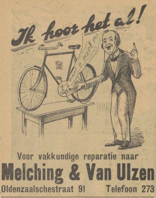 Oldenzaalsestraat 91 Melching & Van Ulzen advertentie Tubantia 23-10-1928.jpg