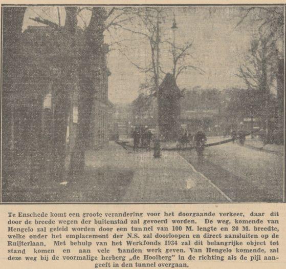 Hengelosestraat herberg De Hooiberg zal worden gesloopt ivm aanleg tunnel. krantenfoto 4-12-1934.jpg