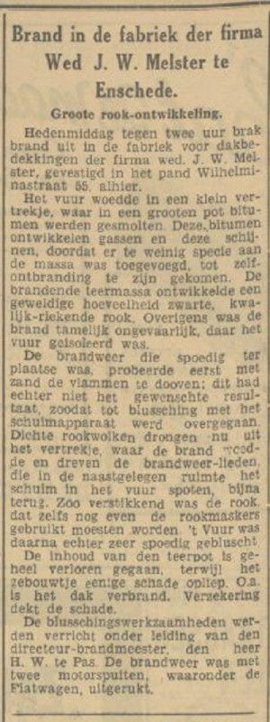 Wilhelminastraat 55 Firma Wed. J.W. Melster krantenbericht Tubantia 3-5-1935.jpg