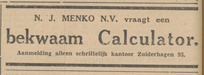 Zuiderhagen 93 N.J. Menko N.V. advertentie Tubantia18-12-1936.jpg