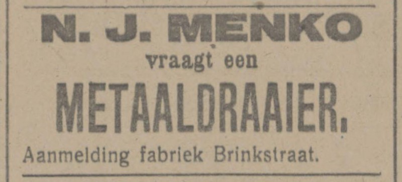 Brinkstraat N.J. Menko advertentie Tubantia 25-11-1915.jpg