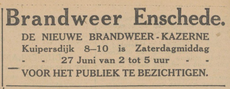 Kuipersdijk 8-10 nieuwe brandweerkazerne  advertentie Tubantia 25-6-1931.jpg