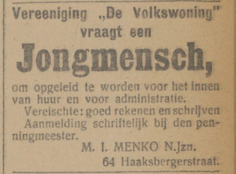 Haaksbergerstraat 64 M.I. Menko N.Jzn. advertentie Tubantia 15-2-1917.jpg