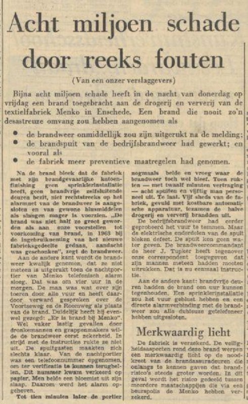 Roomweg brand textielfabriek Menko. krantenbericht Trouw 7-11-1964.jpg