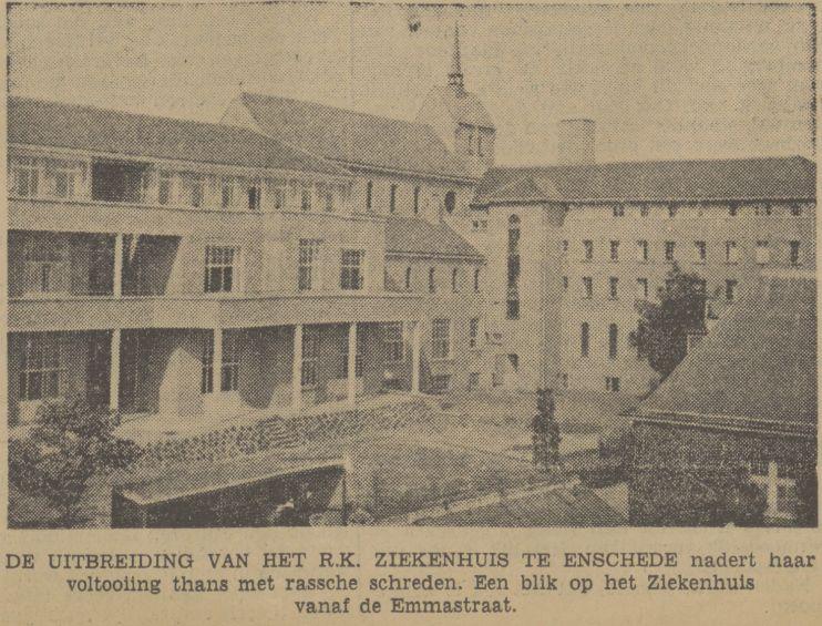 Emmastraat uitbreiding R.K. Ziekenhuis krantenfoto Tubantia  12-7-1940.jpg