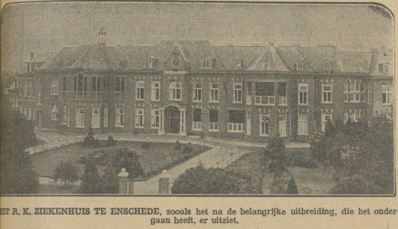 R.K. Ziekenhuis na uitbreiding krantenfoto 1-6-1926.jpg
