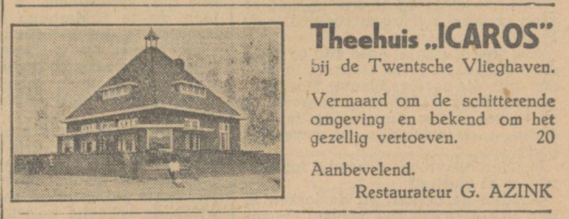 Vliegveld Twente Theehuis Icaros advertentie Tubantia 9-5-1931.jpg